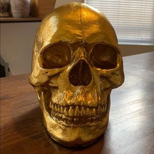 Large Gold Resin Skull